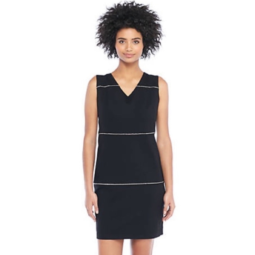 THE LIMITED Dress Sheath Fitted Chain Details LBD Sleeveless Minimalist 12 NWT